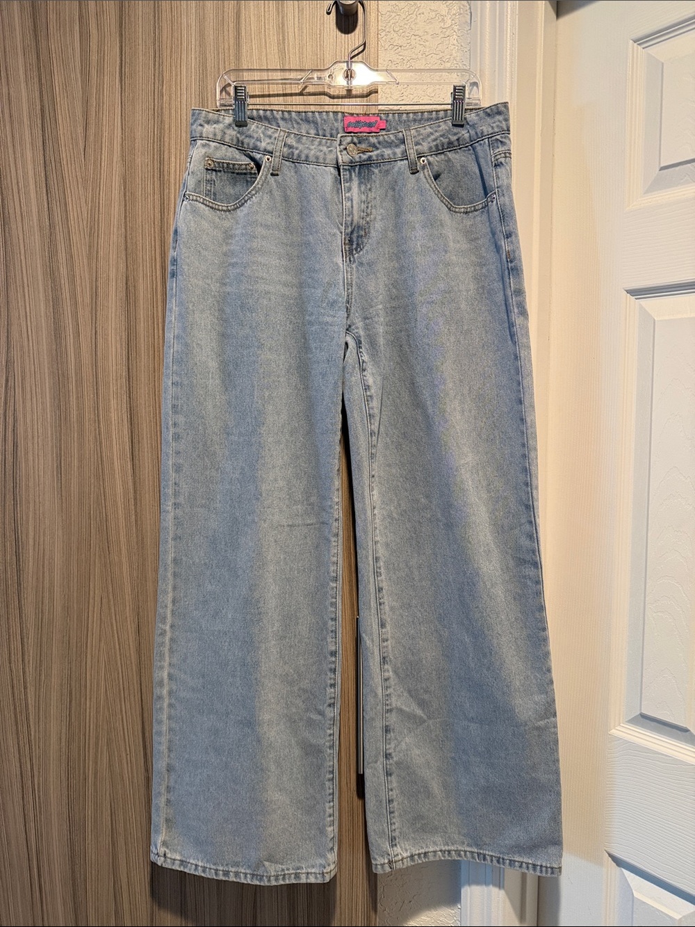 Edikted Light Blue Wide Leg Jeans
